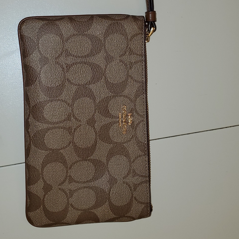 Coach Brown Wristlet